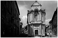 Decorated house. Siena, Tuscany, Italy ( black and white)