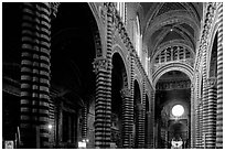 Interior of the Duomo. Siena, Tuscany, Italy (black and white)