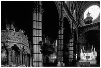 Interior of the Siena Duomo. Siena, Tuscany, Italy ( black and white)