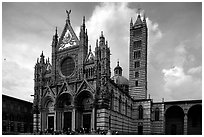 Renaissance style cathedral, afternoon. Siena, Tuscany, Italy ( black and white)