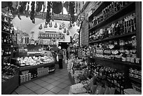 Produce store on Via San Giovanni. San Gimignano, Tuscany, Italy ( black and white)