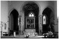 Interior of Chiesa di Sant'Agostino. San Gimignano, Tuscany, Italy (black and white)