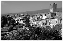 View of the town. San Gimignano, Tuscany, Italy (black and white)