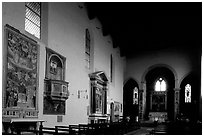 Interior of Chiesa di Sant'Agostino. San Gimignano, Tuscany, Italy (black and white)