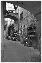 Old street and arches. Orvieto, Umbria (black and white)