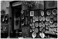 Ceramic plate store. Orvieto, Umbria ( black and white)