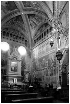 Side chapel inside the Duomo. Orvieto, Umbria (black and white)