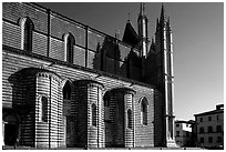 Side view of the Duomo. Orvieto, Umbria ( black and white)