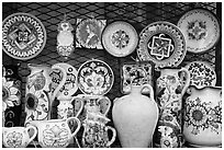 Assortment of ceramic pieces for sale. Orvieto, Umbria ( black and white)