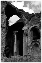 Ruins of the Baths, Villa Hadriana. Tivoli, Lazio, Italy (black and white)