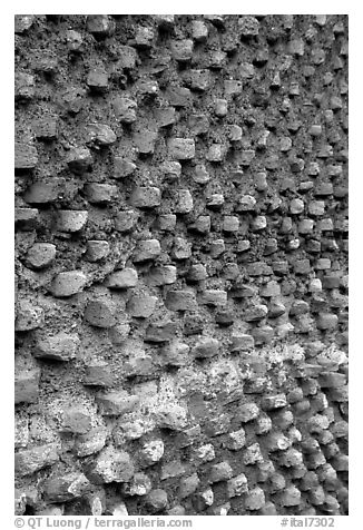 Wall detail along the Pecile, Villa Hadriana. Tivoli, Lazio, Italy (black and white)