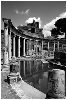 Teatro Marrittimo, Villa Hadriana. Tivoli, Lazio, Italy (black and white)