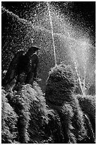 Fountains in the garden of Villa d'Este. Tivoli, Lazio, Italy ( black and white)