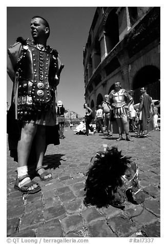 Wherever I rest my helmet, that's my home, Roman Forum. Rome, Lazio, Italy (black and white)