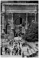 Arch of Septimus Severus, Roman Forum. Rome, Lazio, Italy (black and white)