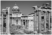 West end of the Roman Forum. Rome, Lazio, Italy (black and white)