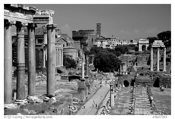 Roman Forum and Colosseum. Rome, Lazio, Italy