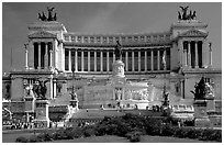 Victor Emmanuel Monument, built to honor Victor Emmanuel II, the first king of unified Italy. Rome, Lazio, Italy (black and white)