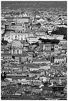 View of the city from Saint Peter's Dome. Rome, Lazio, Italy ( black and white)