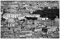 View of the city from Saint Peter's Dome. Rome, Lazio, Italy (black and white)