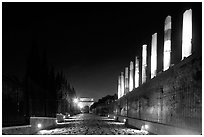 Via Sacra at night. Rome, Lazio, Italy (black and white)