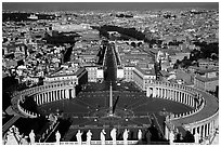 Piazza San Pietro seen from the Dome. Vatican City (black and white)