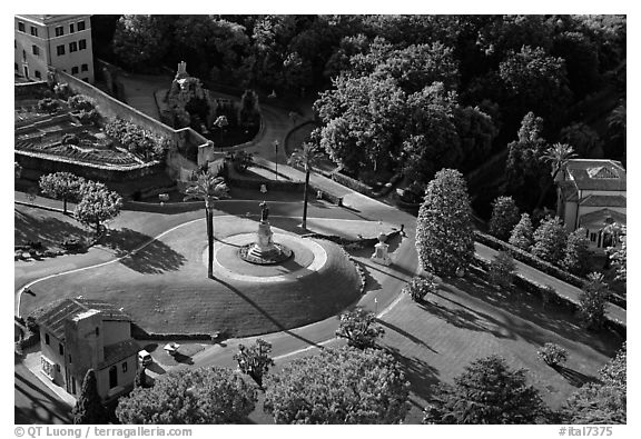 Vatican gardens seen from the Dome. Vatican City