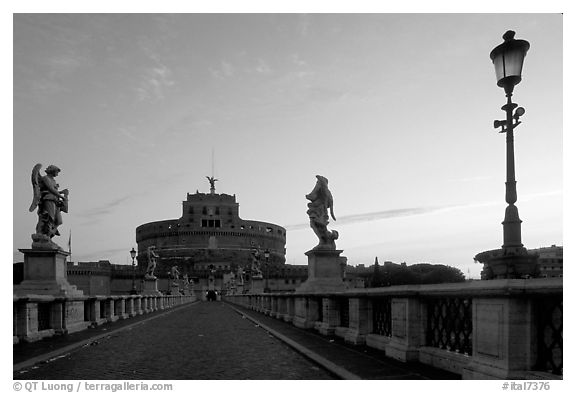 Ponte Sant'Angelo and Castel Sant'Angelo, dawn. Vatican City