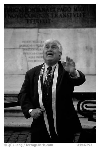 Pilgrim. Vatican City (black and white)