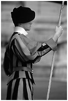 Swiss guard. Vatican City (black and white)