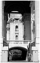 Swiss guards. Vatican City (black and white)