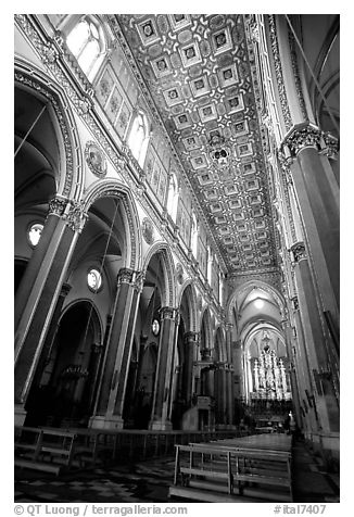 Interior of Chiesa di Sant' Angelo a Nilo. Naples, Campania, Italy (black and white)