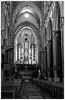 Organ inside church. Naples, Campania, Italy ( black and white)