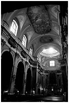 Church interior. Naples, Campania, Italy ( black and white)