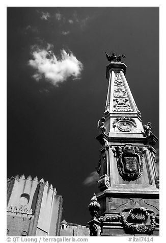 Guglia in Piazza San Domenico Maggiore. Naples, Campania, Italy