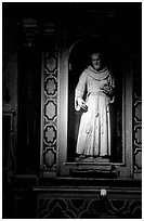 Statue of a saint. Naples, Campania, Italy (black and white)