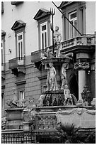 Fountain. Naples, Campania, Italy ( black and white)