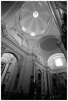 Interior of Chiesa di San Giorgio Maggiore. Naples, Campania, Italy (black and white)