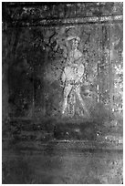 Fresco on the walls of Villa di Misteri (Villa of Mysteries). Pompeii, Campania, Italy (black and white)