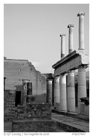 Forum, sunset. Pompeii, Campania, Italy