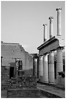 Forum, sunset. Pompeii, Campania, Italy ( black and white)