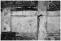 Wall detail. Pompeii, Campania, Italy ( black and white)