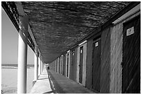 Changing rooms and beach, Paestum. Campania, Italy ( black and white)