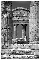 Ruins of Tempio di Cerere (Temple of Ceres). Campania, Italy ( black and white)