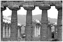 Basilica, or Temple of Hera (mid 6th century BC). Campania, Italy (black and white)