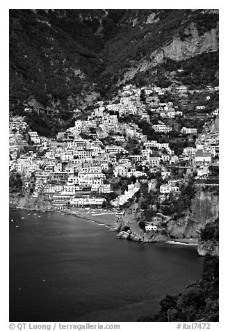 Positano. Amalfi Coast, Campania, Italy (black and white)