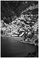 Positano. Amalfi Coast, Campania, Italy ( black and white)