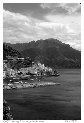Amalfi. Amalfi Coast, Campania, Italy (black and white)