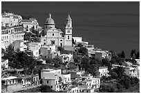 Praiano. Amalfi Coast, Campania, Italy ( black and white)