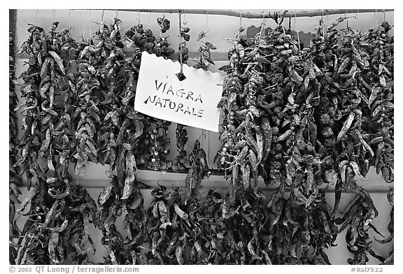 Red peppers, the Viagra Naturale. Amalfi Coast, Campania, Italy